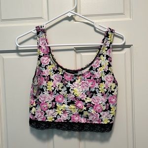 Floral and Lace Forever 21 Crop Top